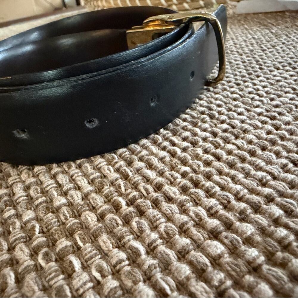 Christian Dior Black /Brown Belt with Gold Buckle - Picture 12 of 12